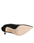 Dolce & Gabbana Embroidered Jersey Boots – Black & White Stretch Stilettos for Women